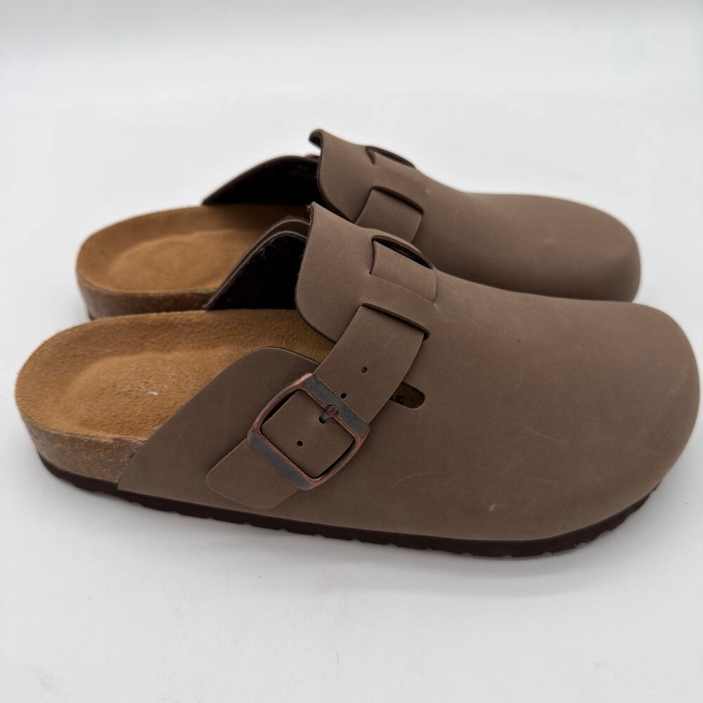 CushionAire Hana Cork Suede Footbed Cushioned Clog Comfort Casual Brown 8
